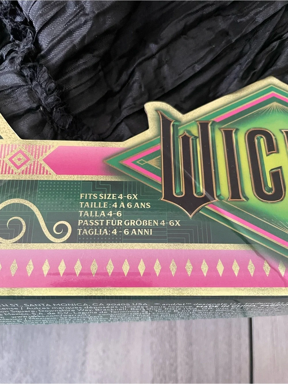 NIB Wicked Movie Deluxe Elphaba Costume Dress Up Set Size 4-6X Kids